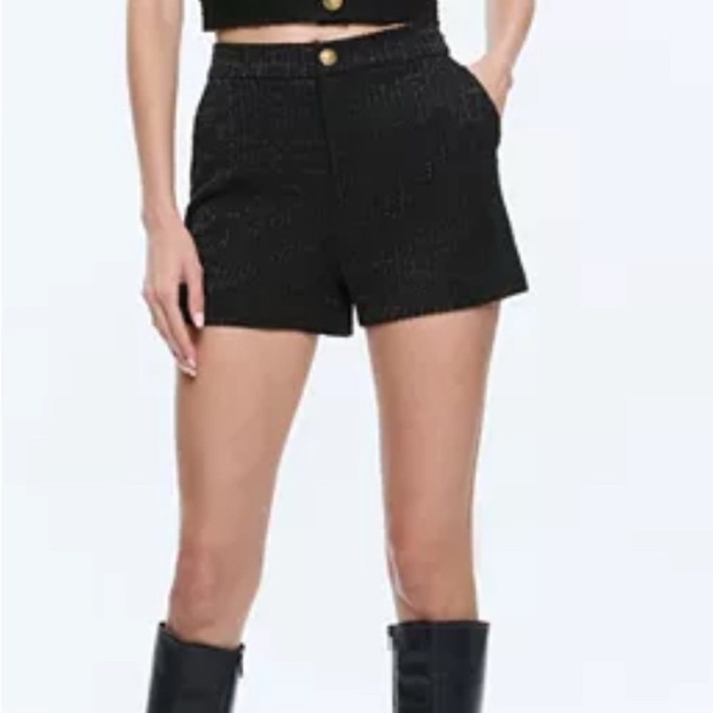Alice + Olivia Black High Waist Tailored Shorts